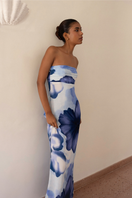 Summer Away COMO Dress in Bloom maxi dress with floral pattern, flowing fabric, and sleeveless design.