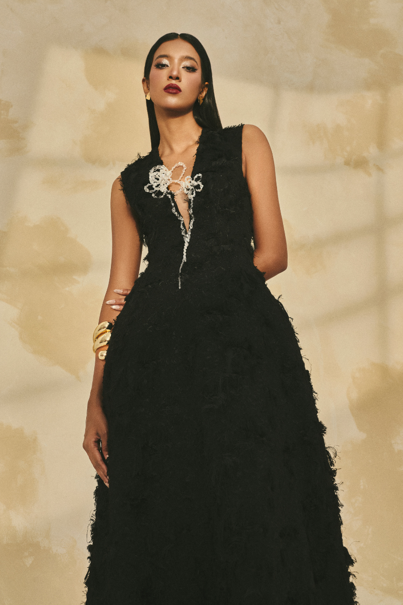 flared sleeveless dress Clarisse 811239 Flare Sheer Corset Bodice Sleeveless Dress