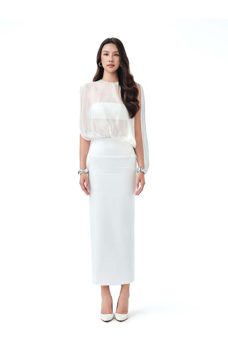 IVORY BLOOM MIDI DRESS