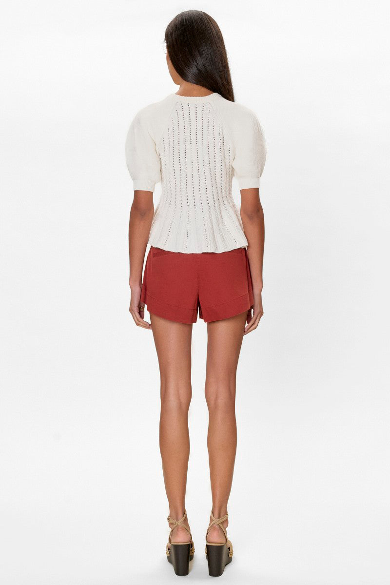 Rebecca Taylor ivory knit sweater from the Ella collection, featuring a cozy, stylish top with a soft, textured knit fabric.