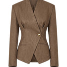 Folded Keira Tong blazer in a stylish design, showcasing the sleek fabric and tailored details of this elegant blazer.