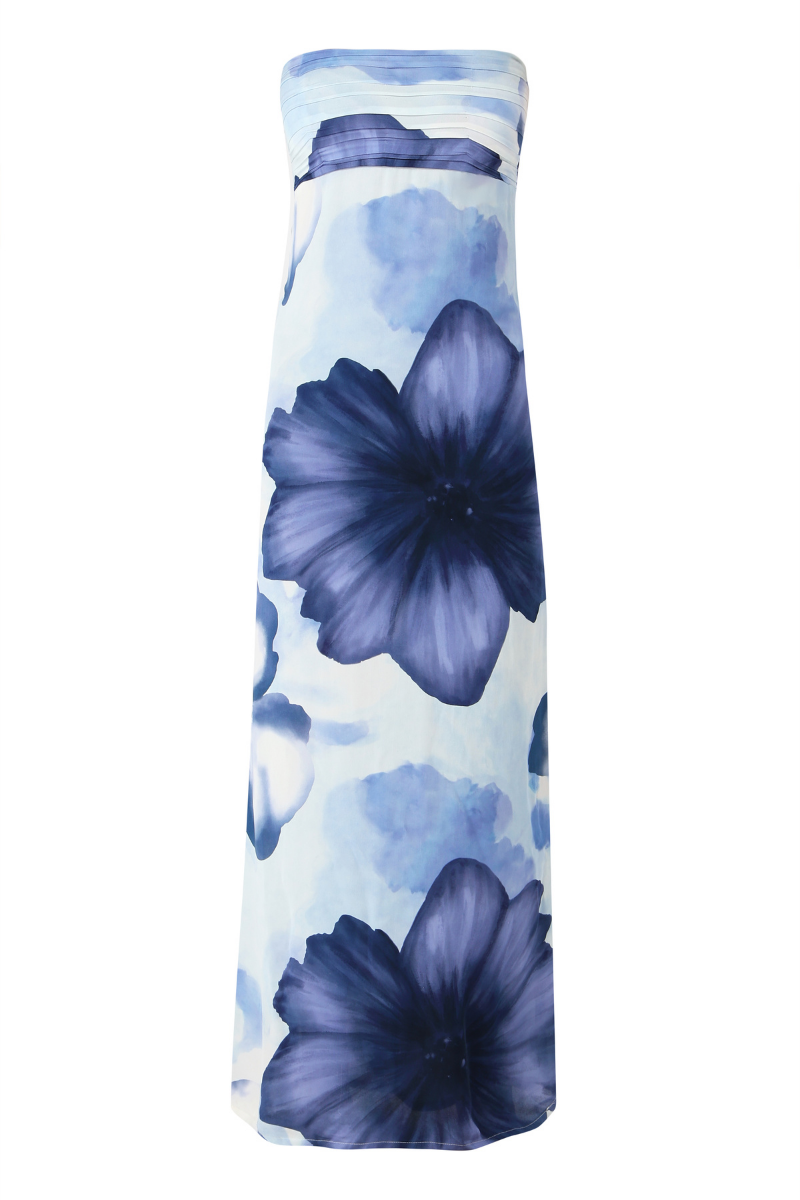 Summer Away COMO Dress in Bloom maxi dress featuring a vibrant floral pattern and flowing fabric for a stylish summer look.
