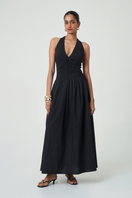 Black Cannes maxi dress from Summer Away featuring a flowing silhouette and elegant design perfect for summer occasions.