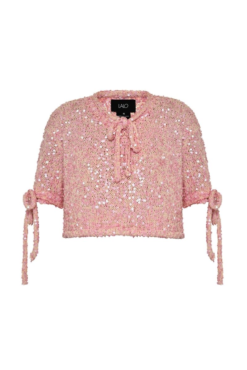 Lalo Salue pink sweater, cozy knit sweater for women, soft fabric, stylish design, perfect for casual wear