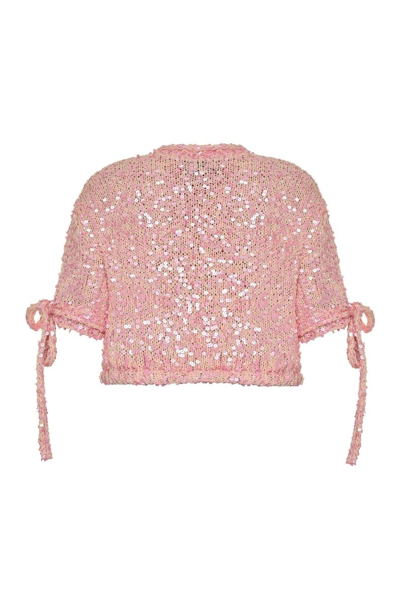 Lalo Salue pink sweater, cozy knit with ribbed cuffs and neckline, stylish and comfortable for casual wear.