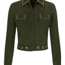 ZUT Calumet jacket in olive green, stylish outdoor jacket with a zip-up front and adjustable hood, ideal for casual wear.