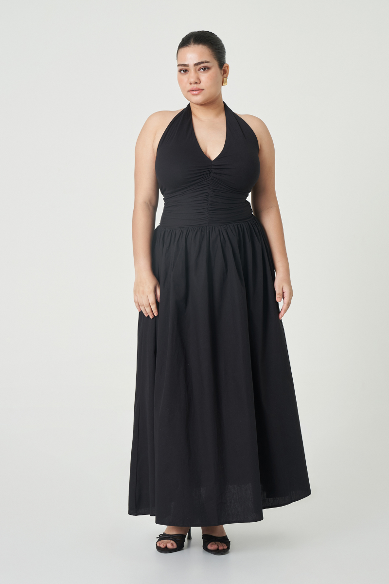 Black Cannes maxi dress by Summer Away, flowing sleeveless dress with elegant design, perfect for summer occasions.