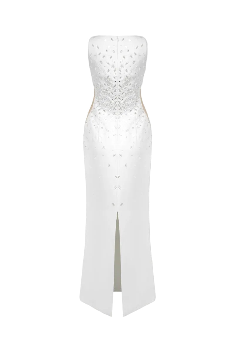 ELCITRA BODY FIT DRESS IN WHITE - CULT MIA