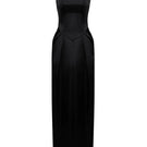 Black Amelia strap gown by HACCHIC COUTURE featuring elegant design and fitted silhouette, showcased on a model.