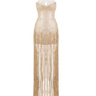 Golden Amy Sparkle Sequin gown by HACCHIC COUTURE, featuring shimmering sequins and elegant design, perfect for formal occasions.