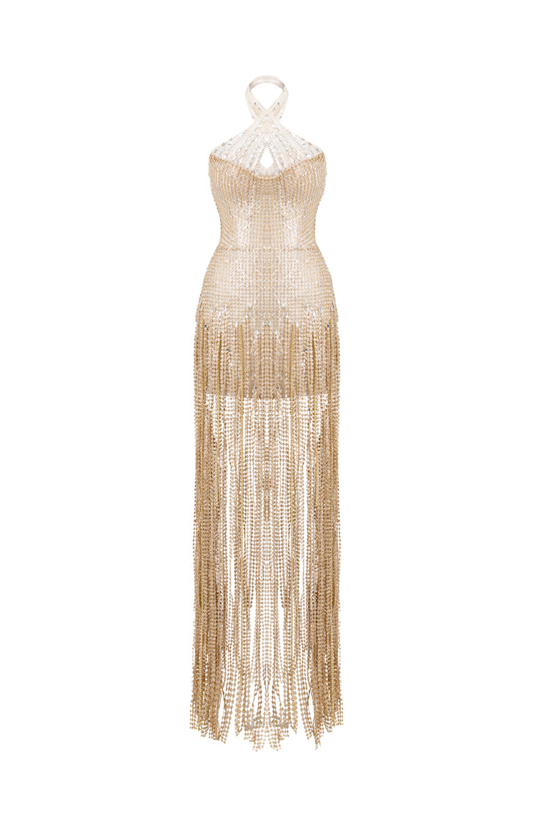 AMY SPARKLE SEQUIN DRESS IN GOLD
