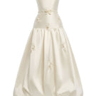Elegant ivory bloom ball gown by White Plan featuring a flowing silhouette and floral detailing for formal occasions.