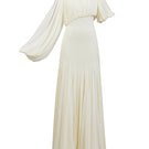 Deme By Gabriella Luna Maxi Dress in flowing fabric, full-length with a stylish neckline, perfect for summer occasions.