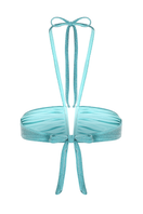 Suncillo Virna sparkly turquoise bikini top with shimmering fabric and supportive design, perfect for beachwear.