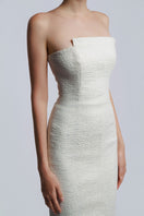 TONYY Lumière Column Dress, a stylish maxi dress with elegant design, shown in a full-length view in the image.
