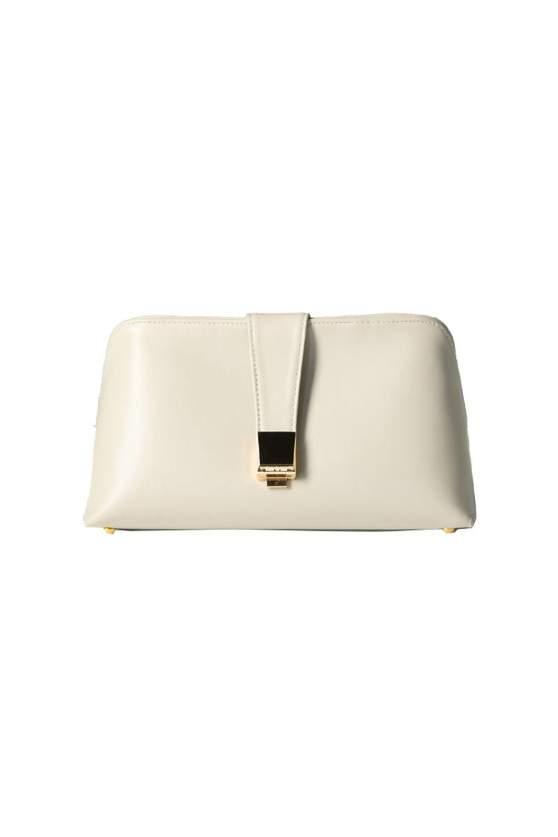 Rose de Mai Ceremony Clutch in vanilla with sleek design, featuring elegant detailing and a compact, stylish shape for special occasions.