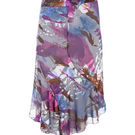 Suncillo Aura midi skirt in soft fabric with a flowy silhouette, shown in a natural pose on a white background.