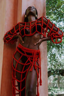 Kasia Kulenty Simone Cherry co-ords set with matching top and pants, featuring a vibrant cherry pattern and stylish fit.