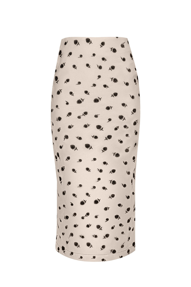 ROSITA SKIRT IN IVORY AND BLACK