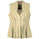 Double A Brianna leather vest in butter yellow, sleeveless design with a smooth leather finish, styled on a mannequin.