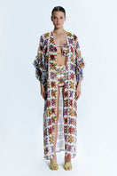 Nur Karaata JOALI SICILIA cover-up dress, lightweight and colorful pareo for beachwear, featuring vibrant patterns and flowing fabric.