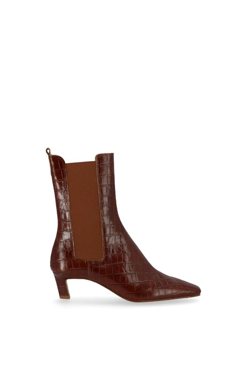 KALEO ALLI BROWN LEATHER ANKLE BOOTS - CULT MIA