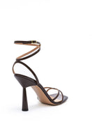 Kolane Kim sandal in chocolate brown with open toe design and ankle strap, stylish women's summer footwear.