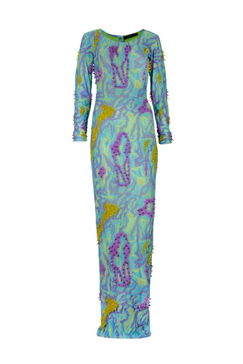 ZUSI MAXI DRESS IN BLUE AND PURPLE - CULT MIA