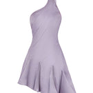 Stolen Stores MS. Godet asymmetric mini dress in dusty purple, featuring a stylish, flowing design and elegant silhouette.
