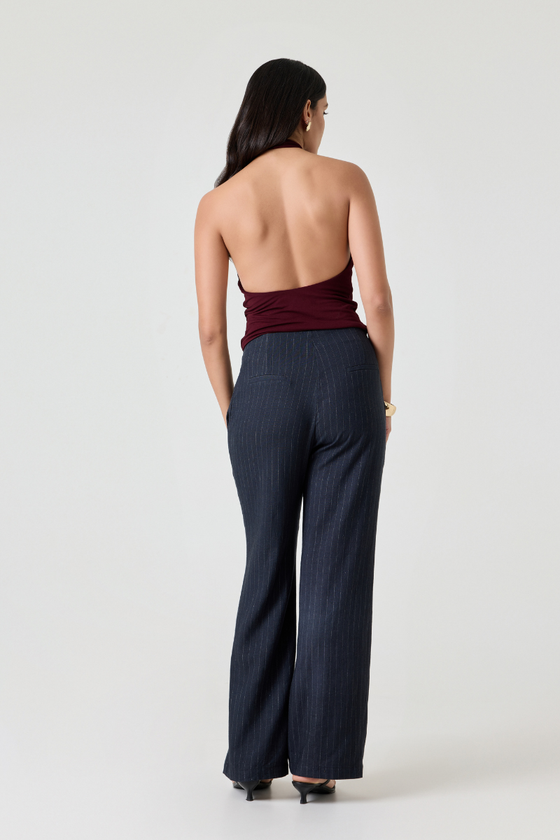 Summer Away Lucca pants in vintage blue, stylish casual pants with a relaxed fit, displayed on a neutral background.