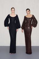 CEM maxi dress with bishop sleeves, flowing fabric, and elegant design perfect for stylish, comfortable summer or evening wear.