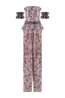 Nur Karaata Tropic Allure co-ord set featuring a stylish matching top and pants with tropical print fabric.