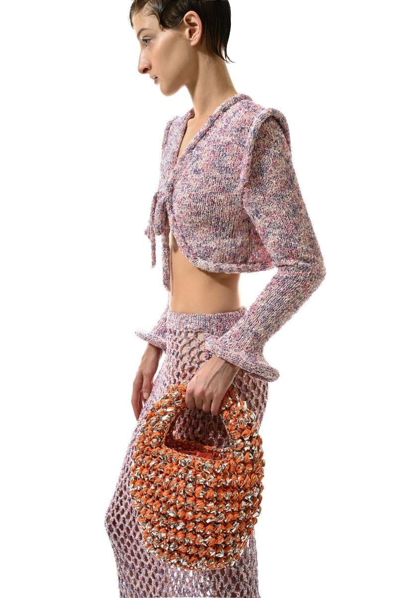 Pink Lalo Sirena cardigan featuring a soft, cozy knit fabric, with a relaxed fit and button-front design.