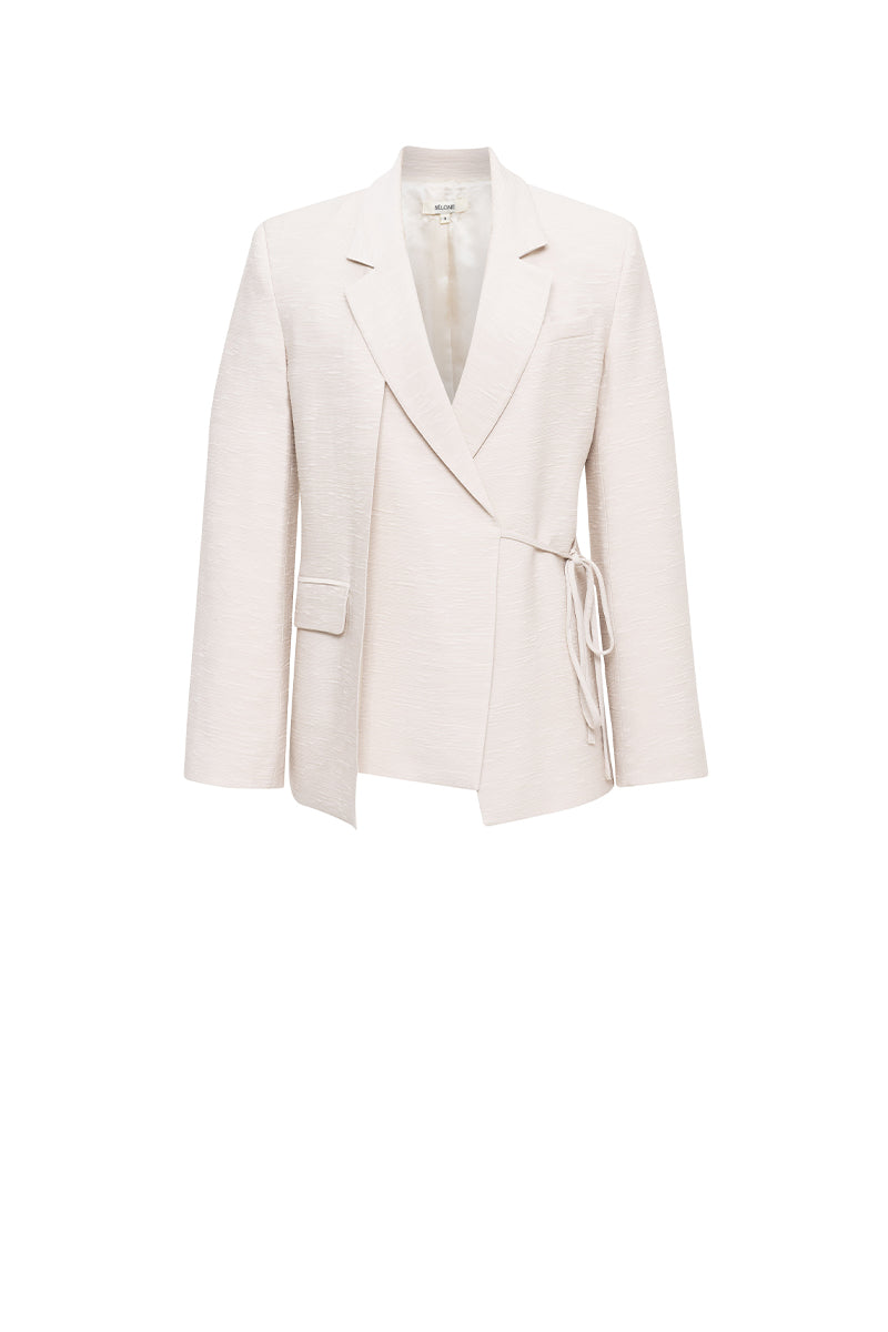 HELIA WRAP BLAZER IN STONE
