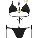 Black Selina bikini from Laura Escobar featuring a sleek, stylish design with adjustable straps and modern swimwear style.