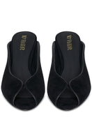 Black RIVA heels by 10TH FLOOR with sleek design and stiletto heel, perfect for formal or evening wear.