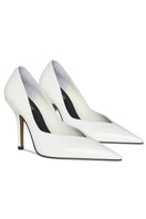 White 10TH FLOOR Uptown Heel in classic high-heeled shoe style with sleek design and pointed toe.