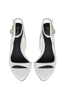 White 10th Floor MIDNIGHTS HEEL in classic style, featuring a sleek heel and elegant design perfect for formal occasions.