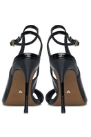 Black 10th Floor MIDNIGHTS heel in heels style, showcasing sleek design and elegant ankle strap on a neutral background.