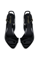 Black 10th Floor MIDNIGHTS heel in classic stiletto style, featuring sleek design and pointed toe.