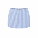 Blue minimal stripe skort from Keira Tong, featuring a stylish design with a striped pattern and tailored fit.