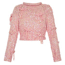 Lalo Salue long sleeve pink sweater featuring a cozy knit design and ribbed cuffs, perfect for casual wear.