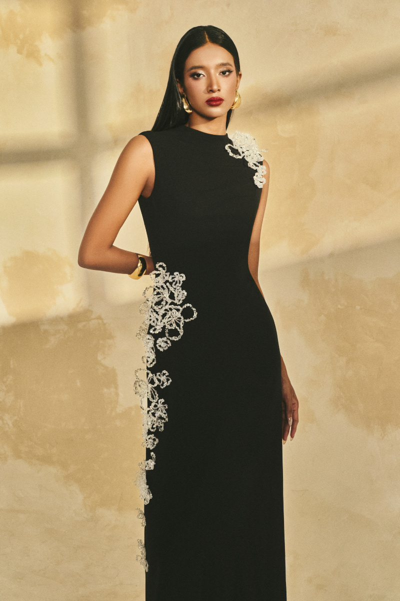 SLEEVELESS POLY CREPE MAXI DRESS | CULT MIA | L'SCARLETT SLEEVELESS POLY CREPE MAXI DRESS | CULT MIA | L'SCARLETT