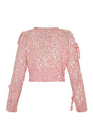 Lalo Salue long sleeve pink sweater, soft knit with ribbed cuffs and hem, cozy and stylish for casual wear.