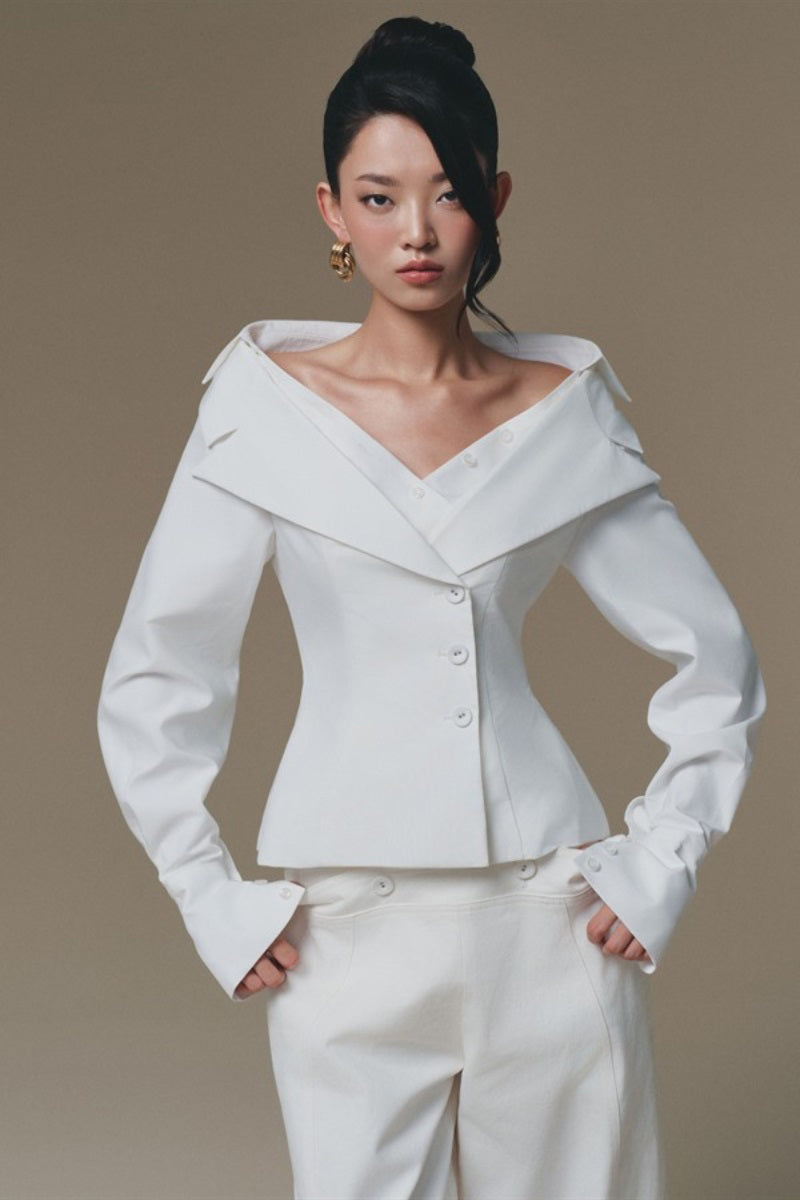 Black double waist pants by Keira Tong, featuring a stylish high-waist design and tailored fit, displayed on a model.