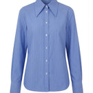 Blue New Thera Shirt by Keira Tong, a casual button-up shirt with a relaxed fit and stylish design, shown on a hanger.