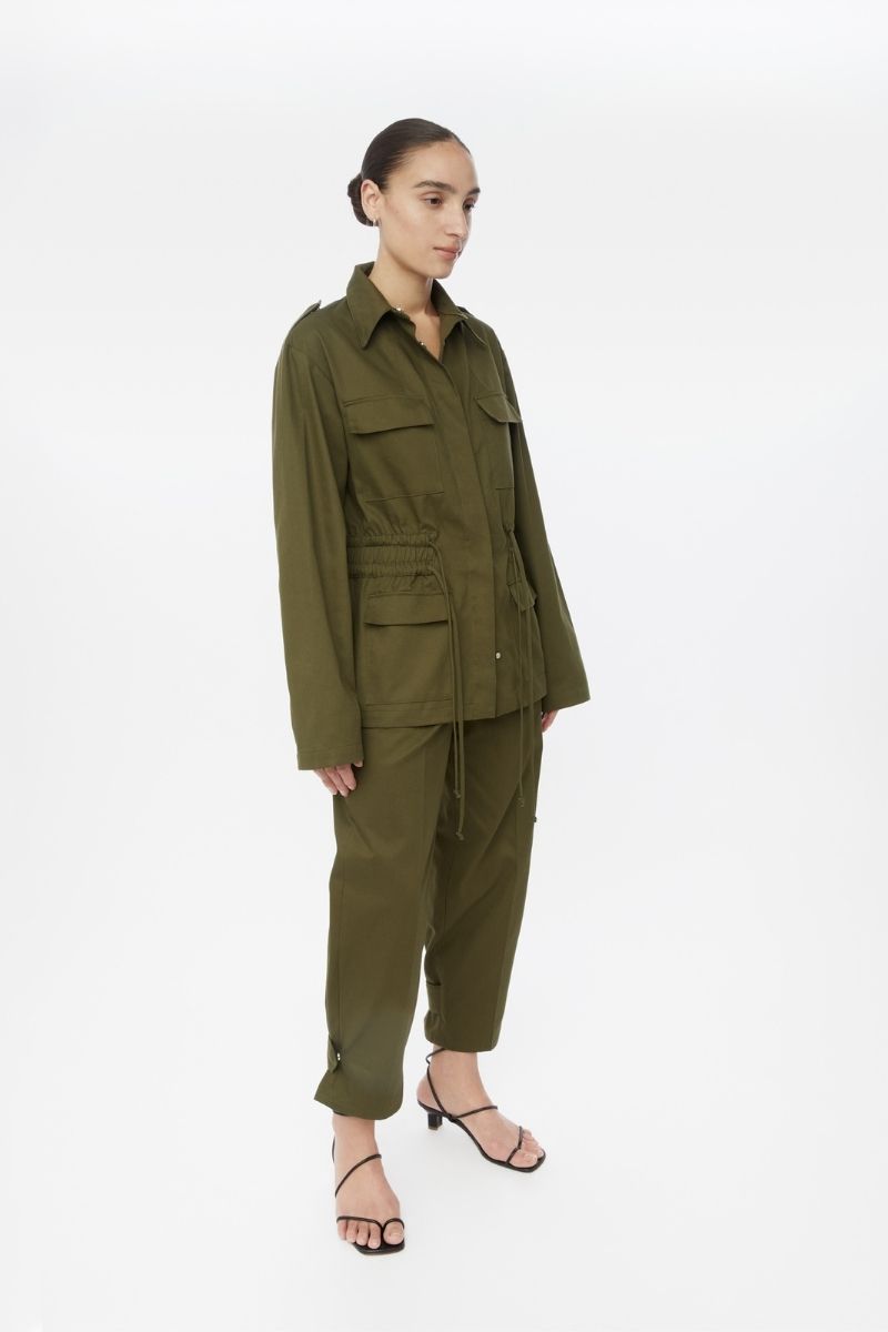 Canvas cotton jacket by Dāl the Label, shown in a stylish, casual fit with front pockets and a button-up front.
