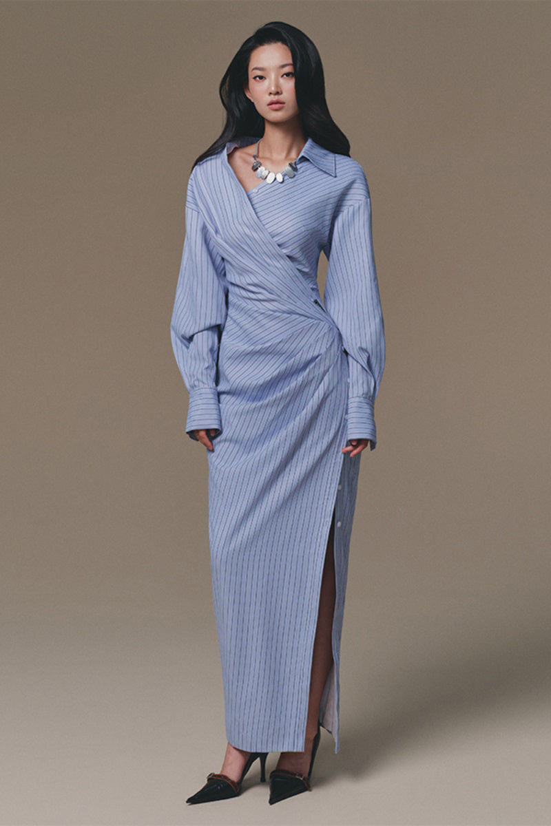 Keira Tong sailing maxi dress featuring a flowing fabric, nautical-inspired design, and elegant silhouette for summer wear.