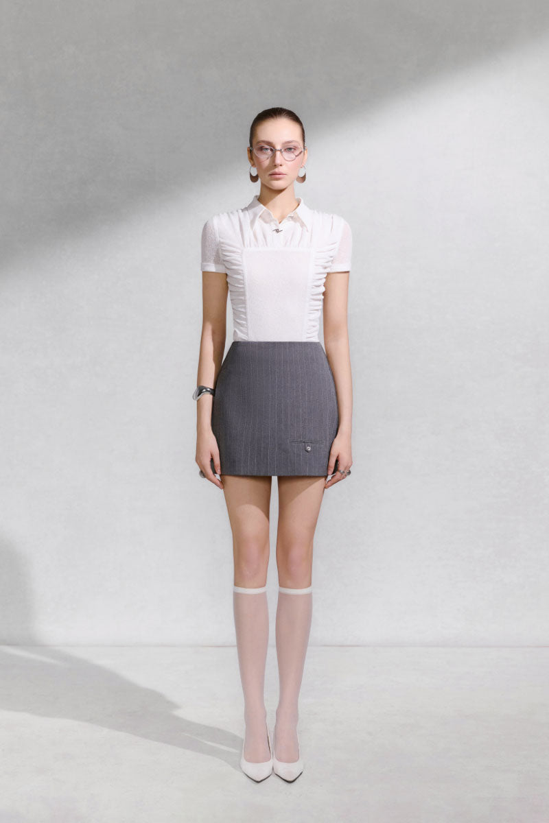 Arti Apparel ELYSS Mini Skirt featuring a stylish design with a fitted waist and short length, perfect for casual or chic outfits.