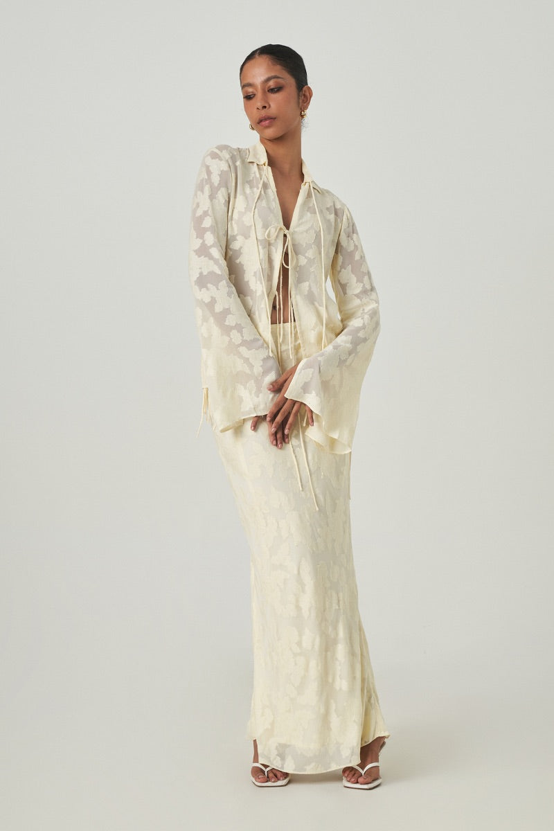 MERLETTE SHIRT IN PALE YELLOW - CULT MIA